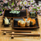 Tenmoku Black Japanese Dinner Plate Set