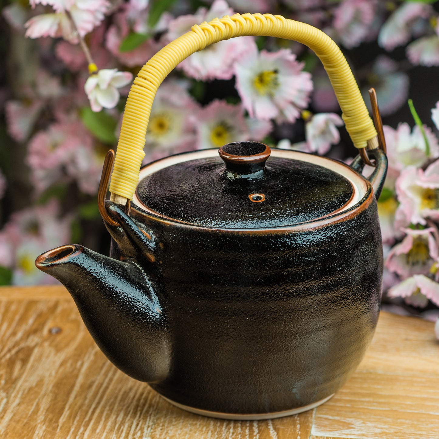 Tenmoku Black Japanese Teapot lifestyle