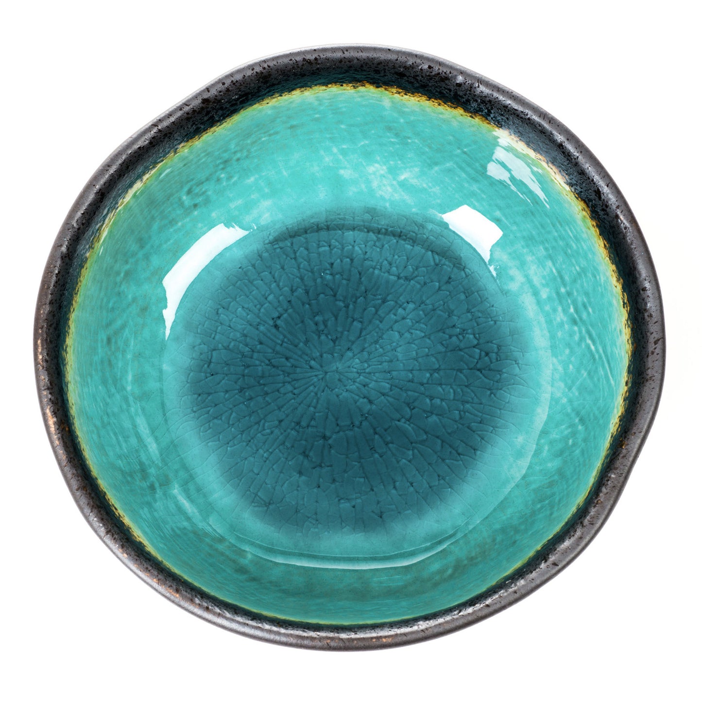 Turquoise Crackleglaze Japanese Bowl