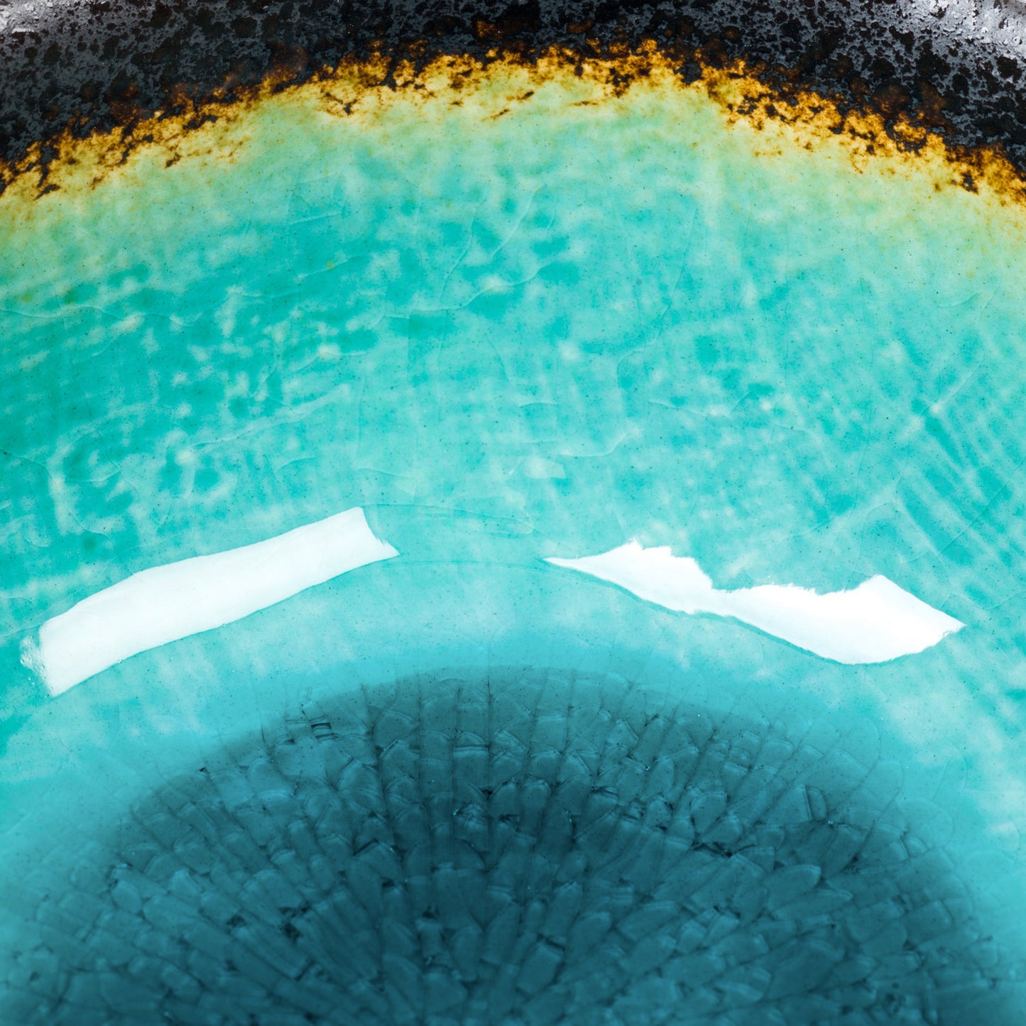 Turquoise Crackleglaze Japanese Bowl