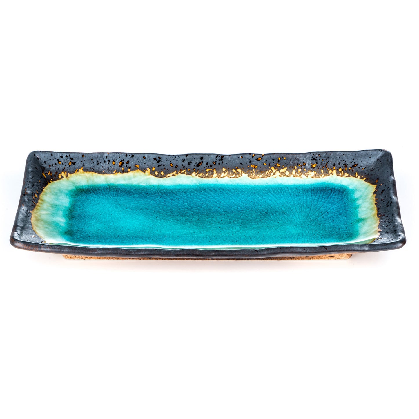 Turquoise Crackleglaze Oblong Plate