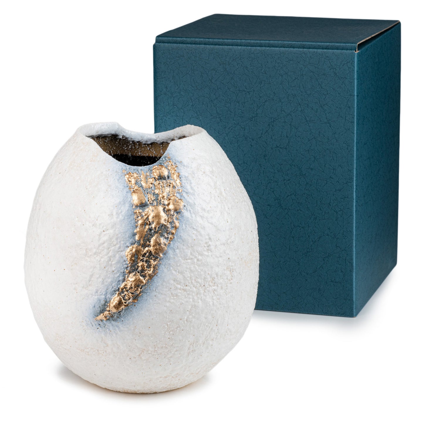 White and Gold Kinsai Quality Japanese Vase