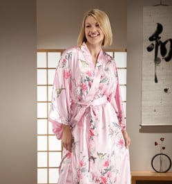 Pink-Polyester-Bird-Kimono