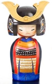 General samurai kokeshi doll