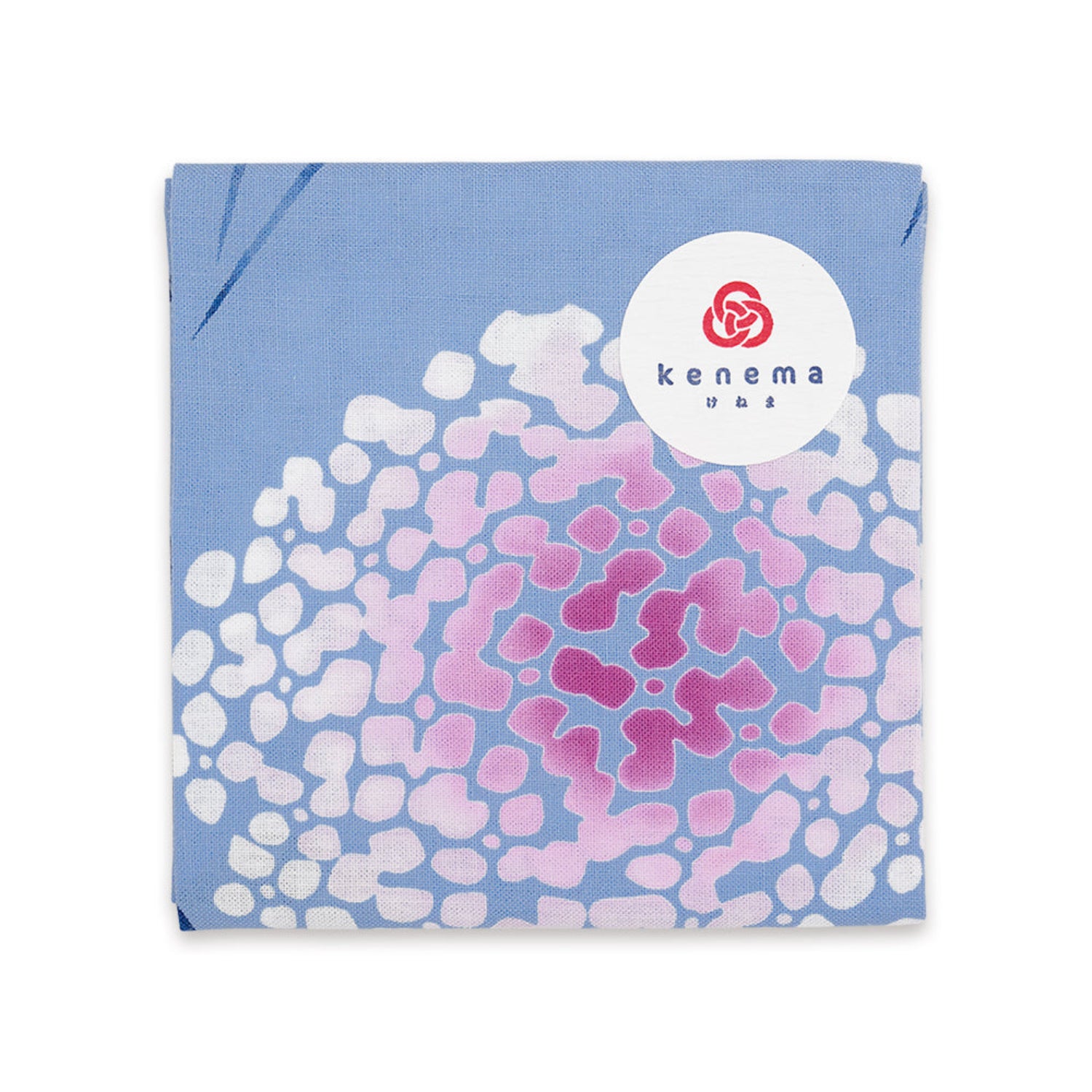Swallow and Hydrangeas Japanese Handkerchief folded
