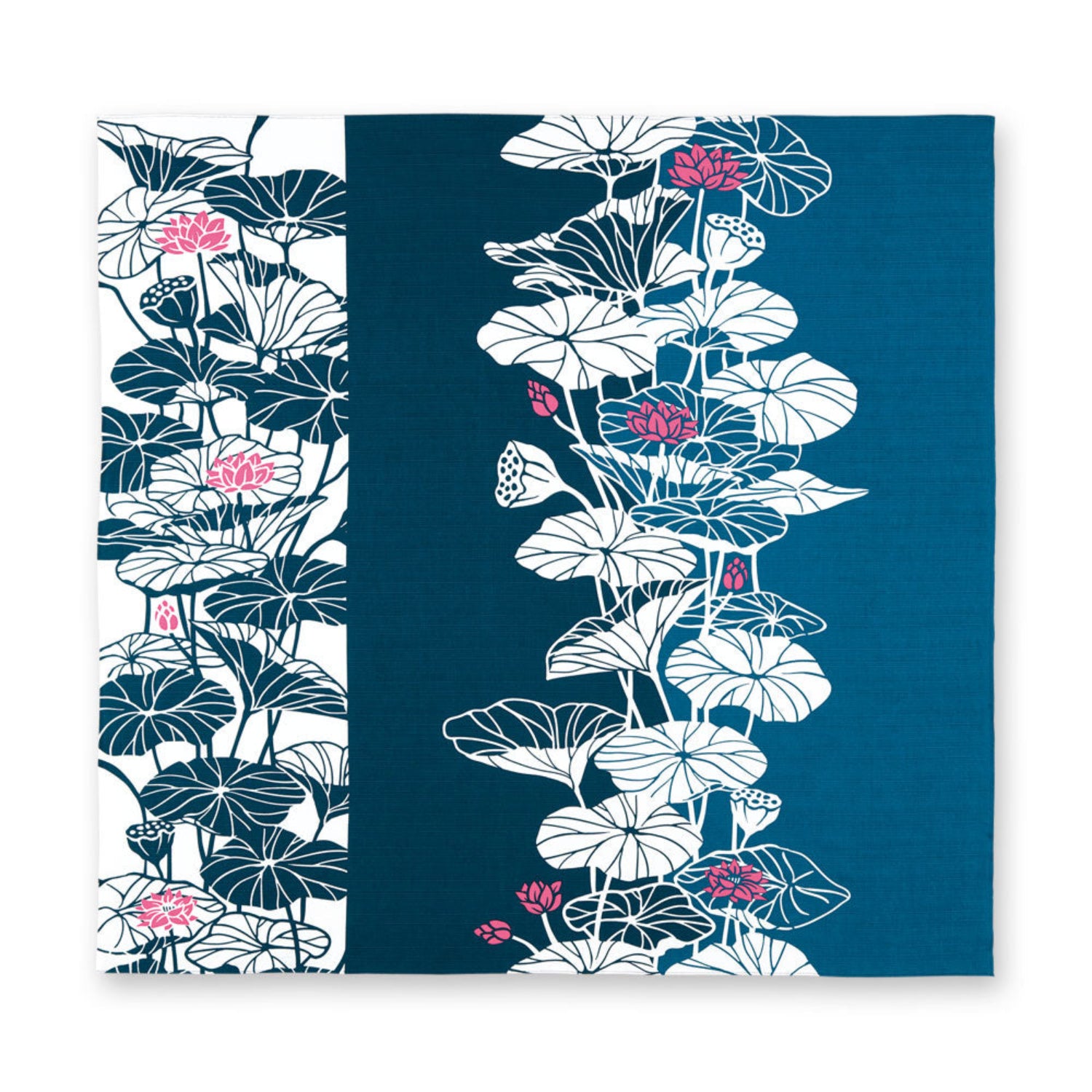 Large Blue Lotus Japanese Furoshiki