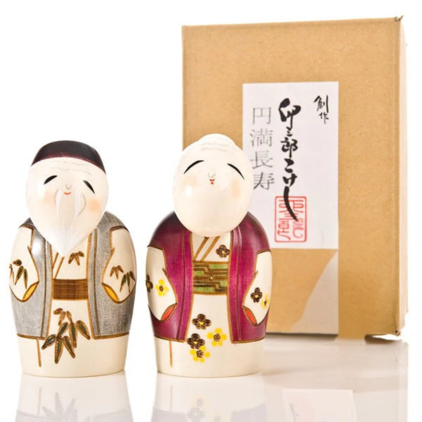 Long Life Together Kokeshi Doll Set and gift box