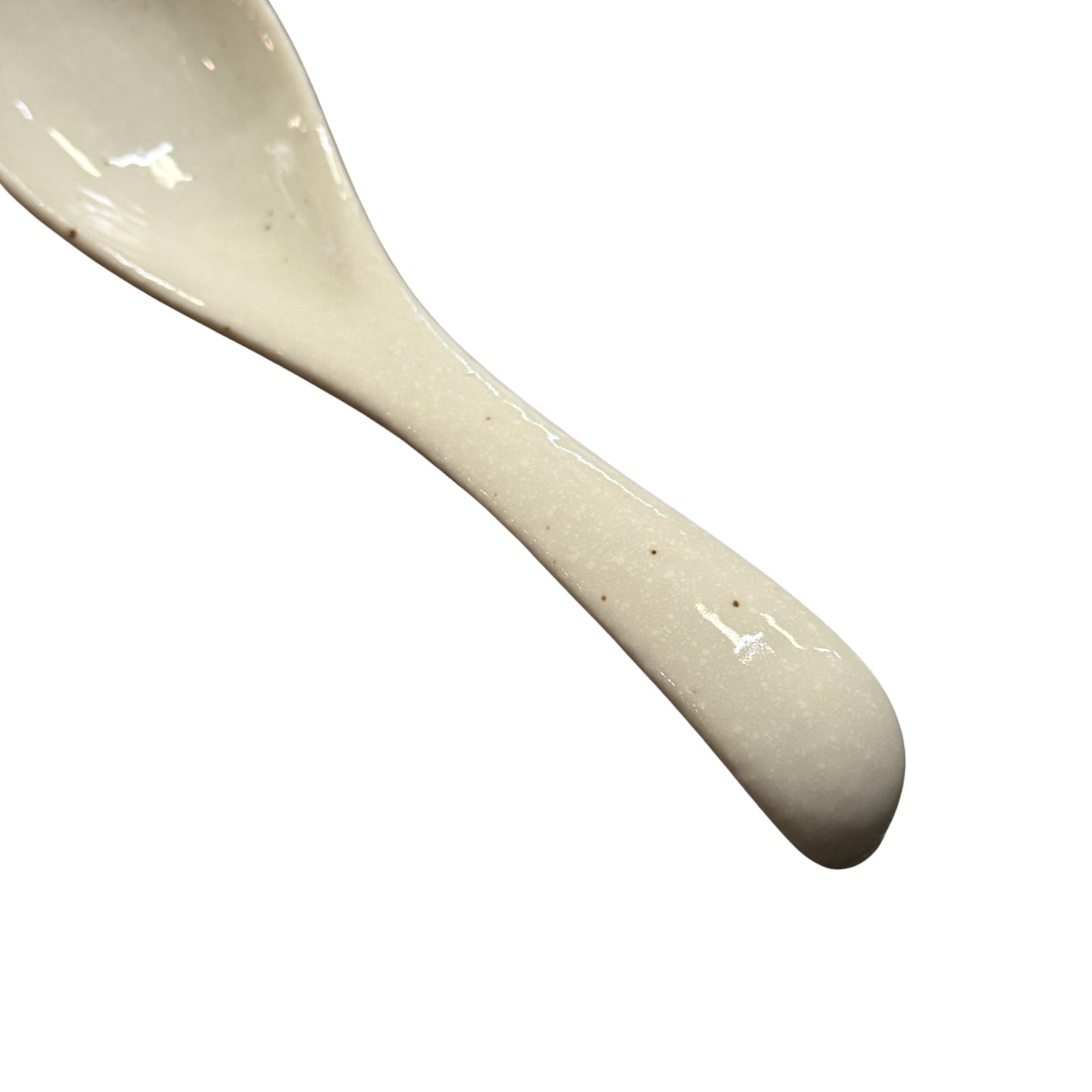 Cream Japanese Noodle Soup Spoon handle