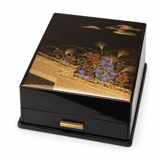 Nashiji Toyama 2 Tier Japanese Lacquer Stationery Box