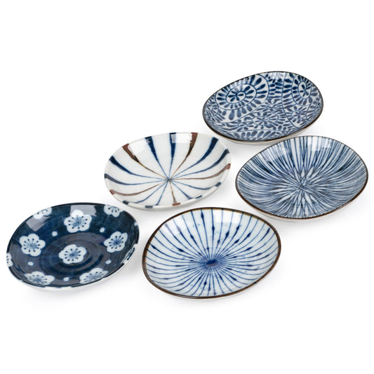 Aizome 5 Piece Japanese Mini Plate Gift Set
