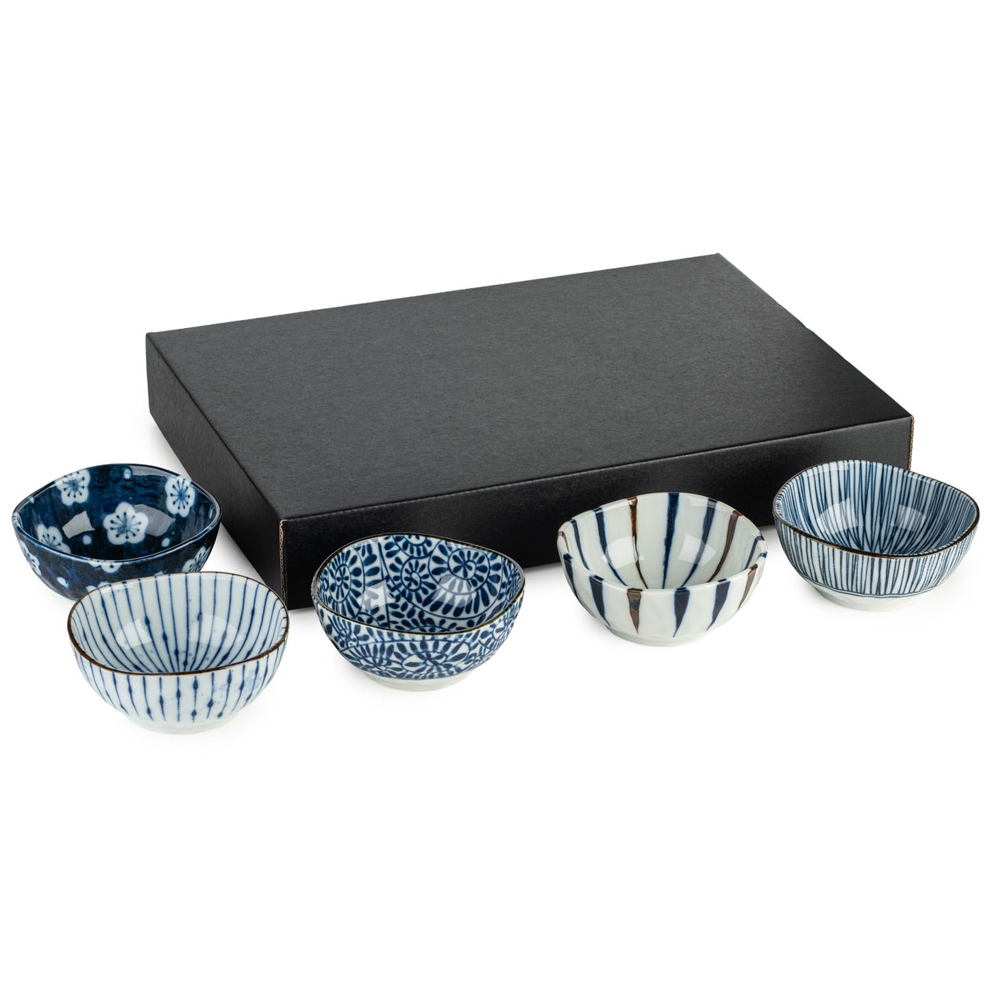Aizome 5 Piece Japanese Sause Dish Gift Set and gift box