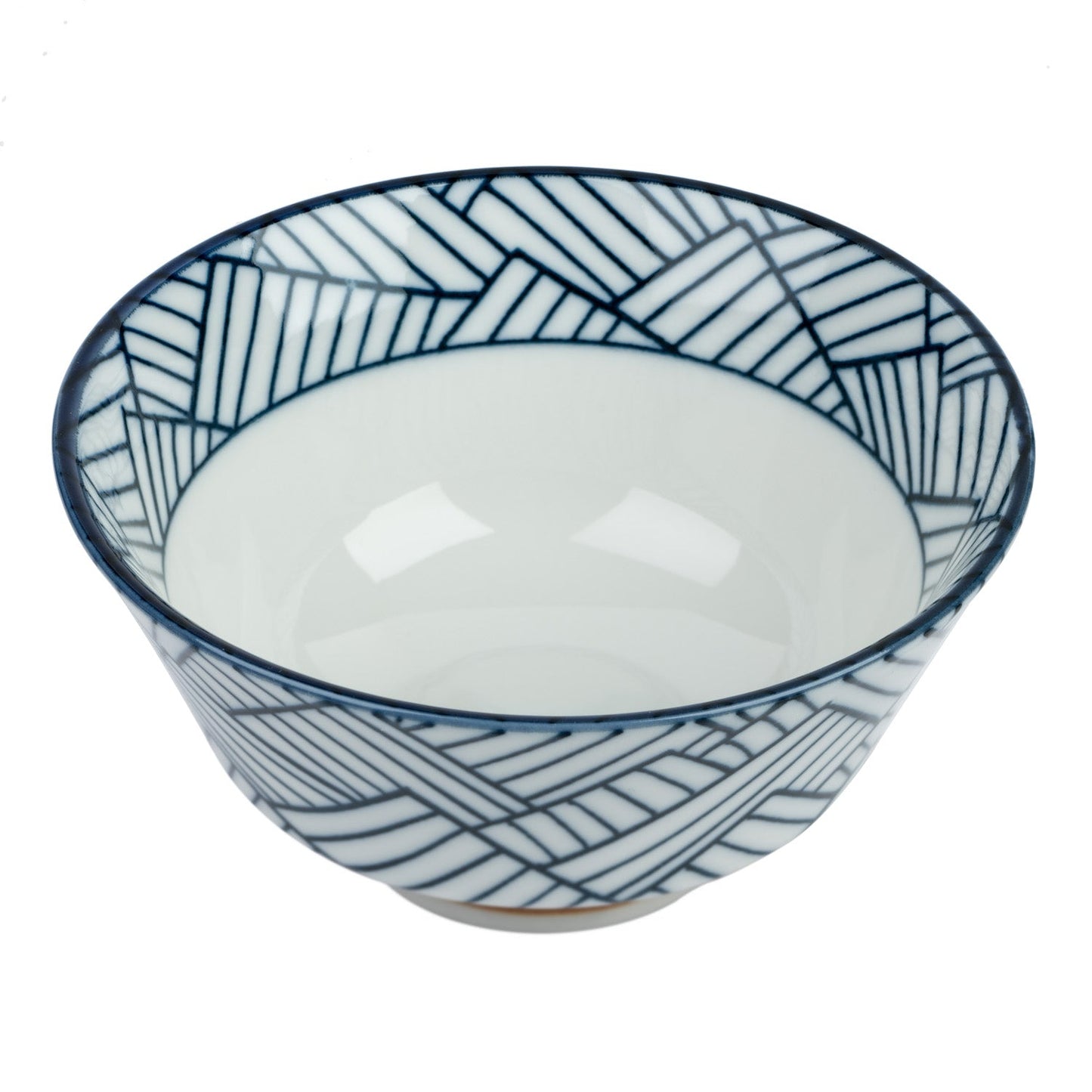 Ajiromon Geometric Japanese Rice Bowl close up