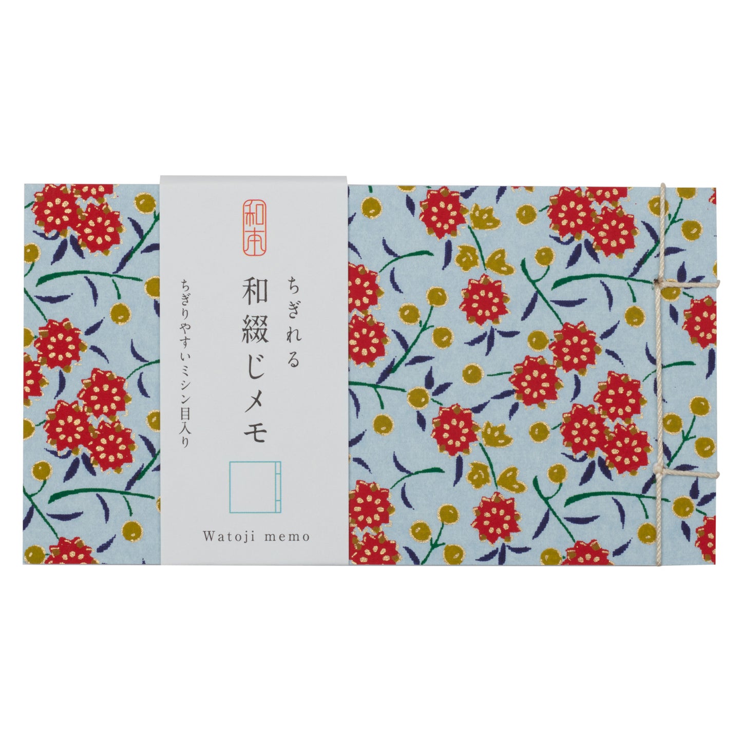 Aka Kobana Yuzen Mini Japanese Memo Pad and label