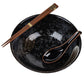 Akeyo Japanese Ramen Noodle Bowl Set bowl, soup spoon and chopsticks