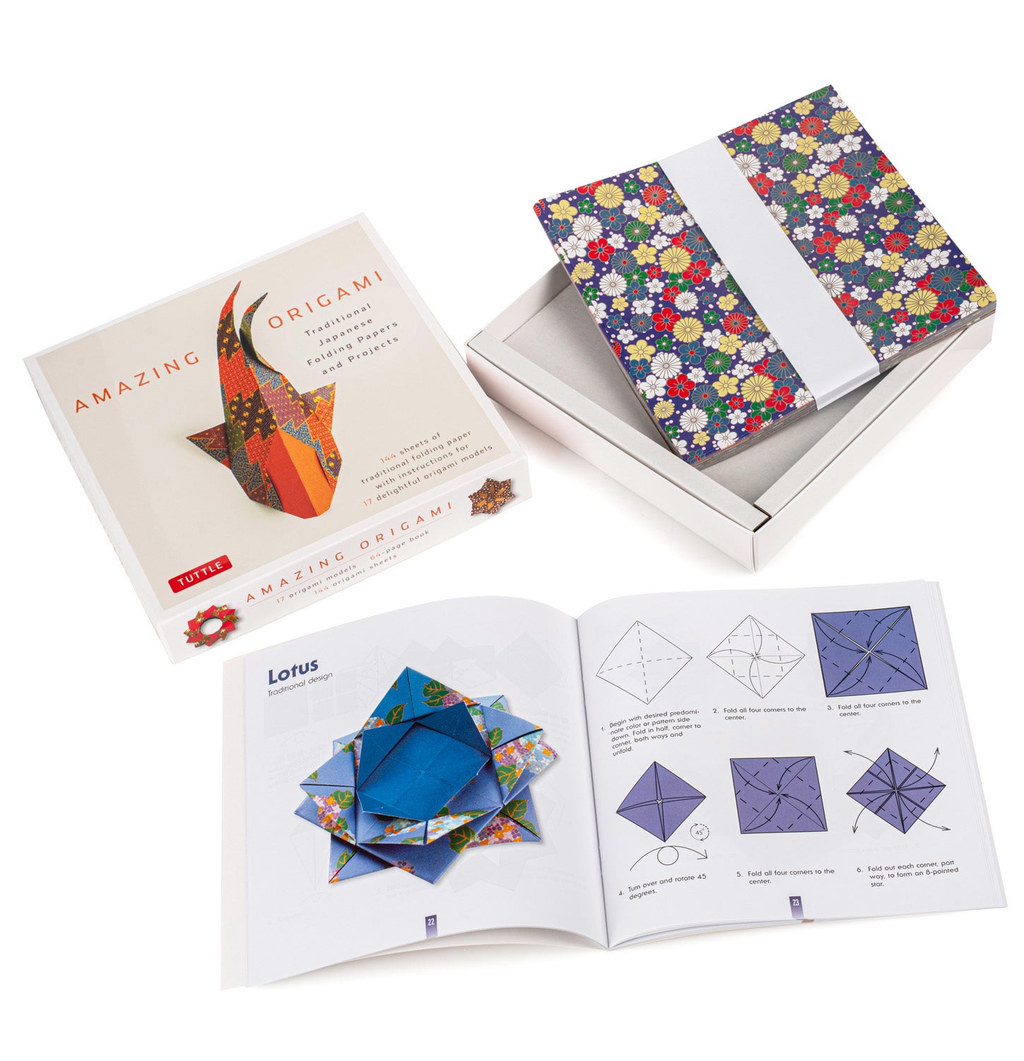 Amazing Origami Japanese Folding Paper Book open