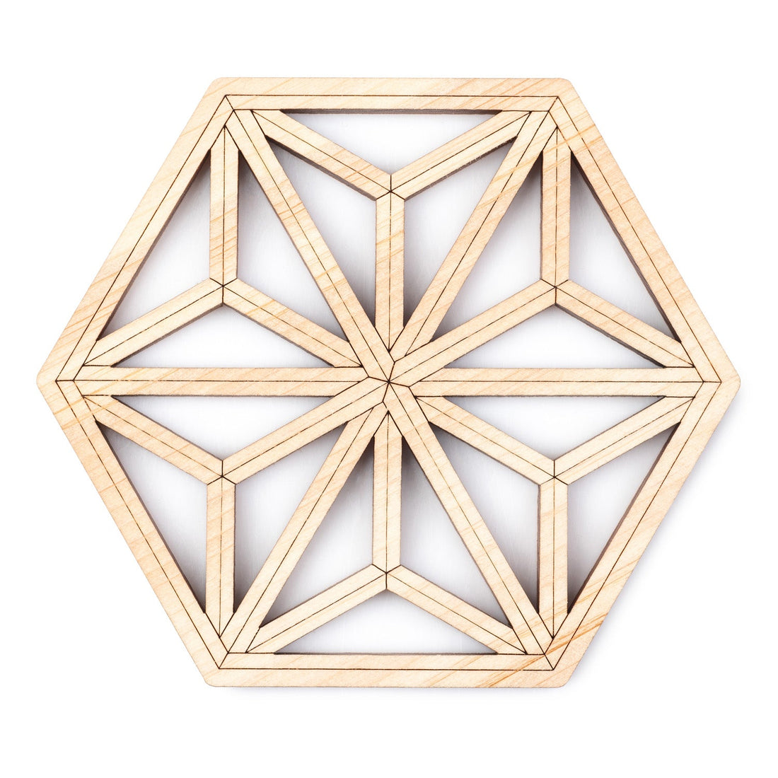 Asanoha Natural Wood Coaster – The Japanese Shop