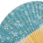 Baby Blue Cherry Blossom Japanese Folding Fan detail