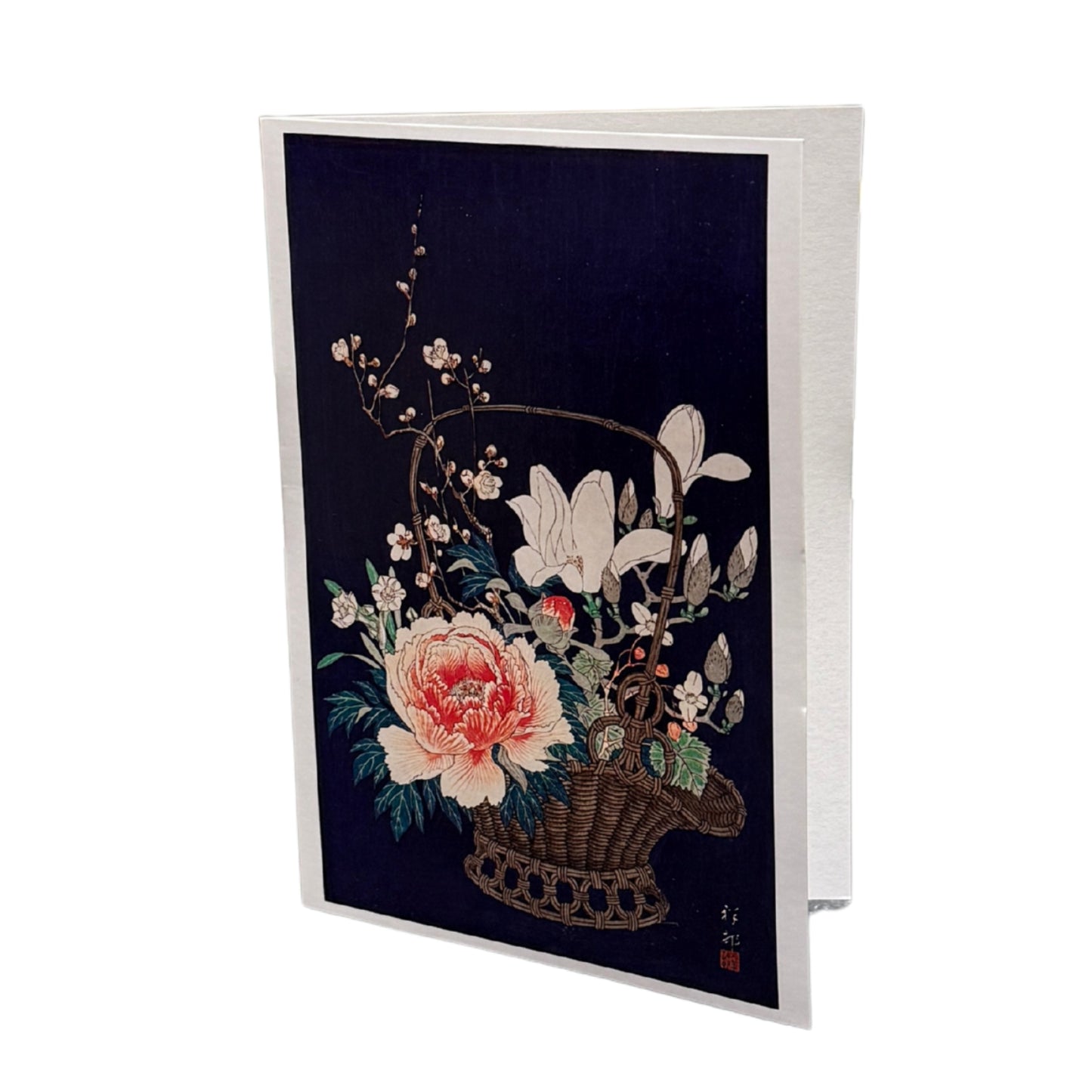 Bamboo Flower Basket Japanese Greetings Card front