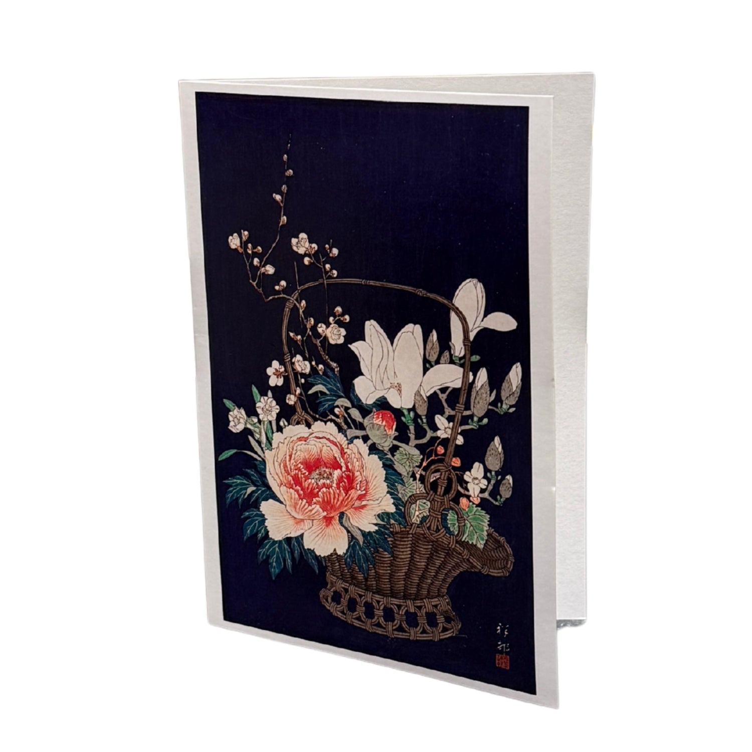 Bamboo Flower Basket Japanese Greetings Card front