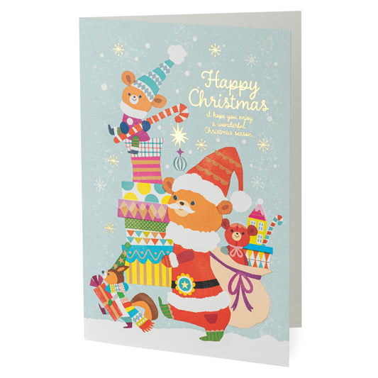 Bears and Gifts Japanese Christmas Card