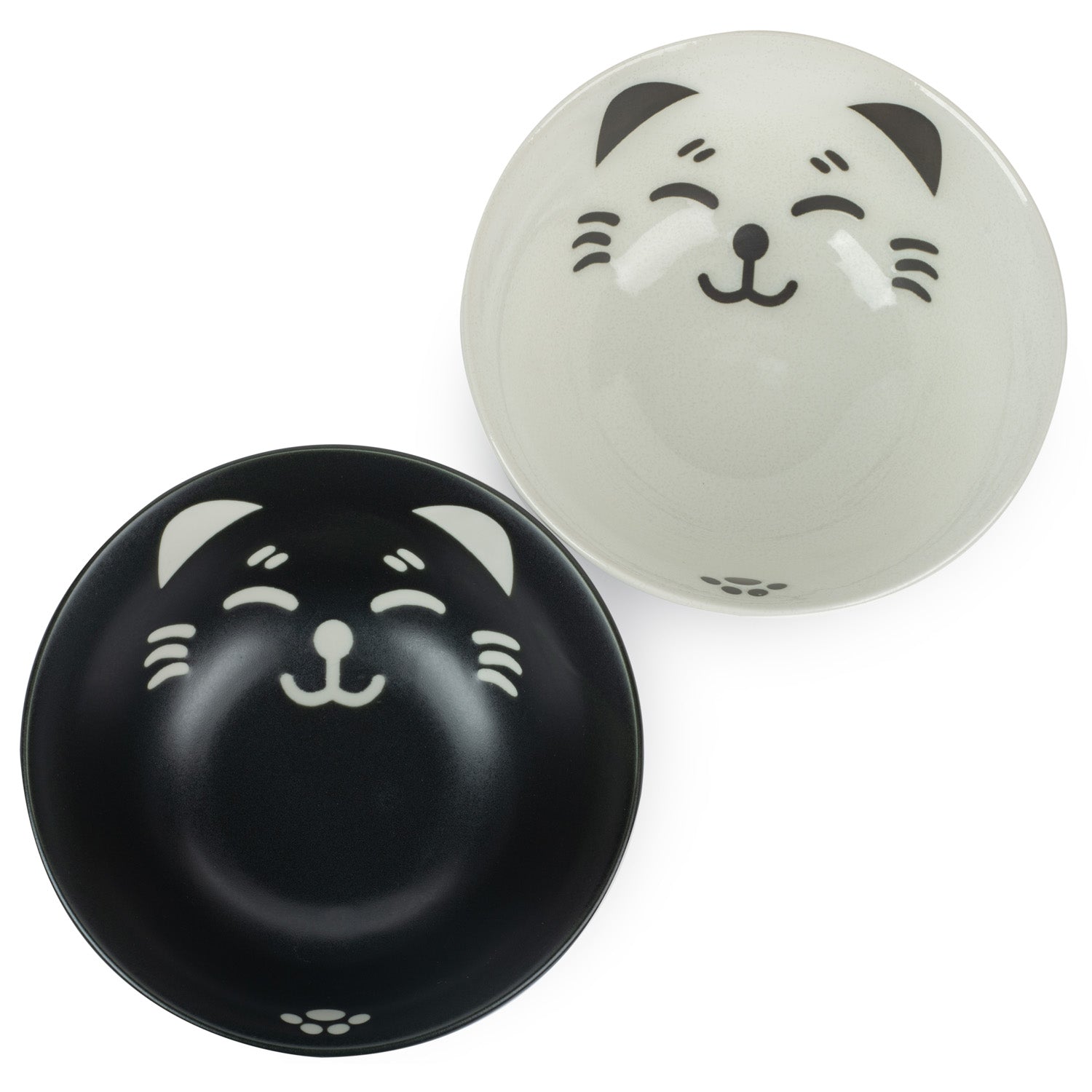 Black and White Lucky Cat Japanese Bowl Set The Japanese Shop