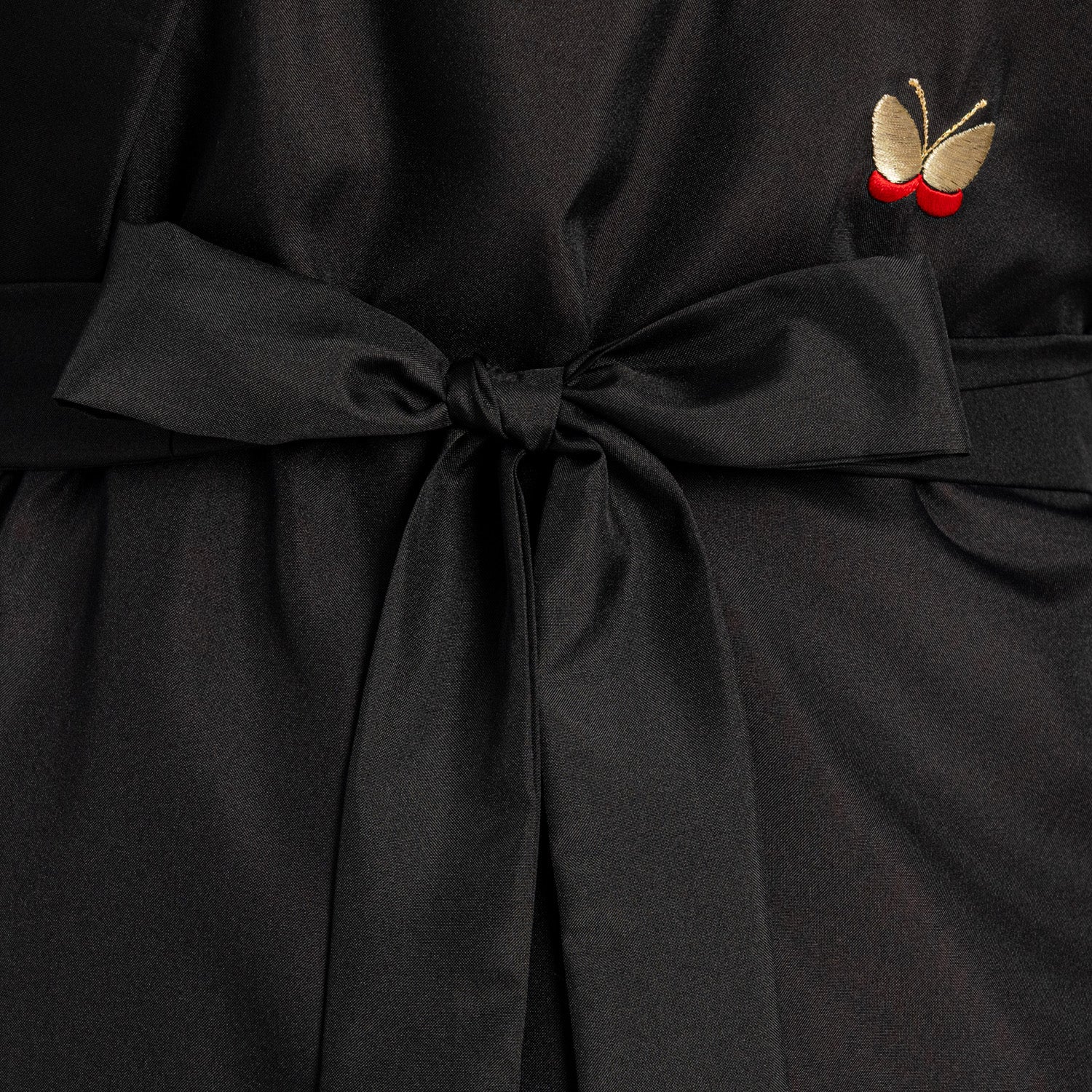 Black Butterfly Polyester Japanese Kimono