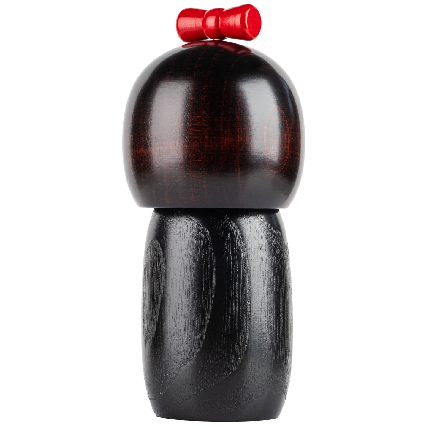 Black Camellia Japanese Kokeshi Doll back