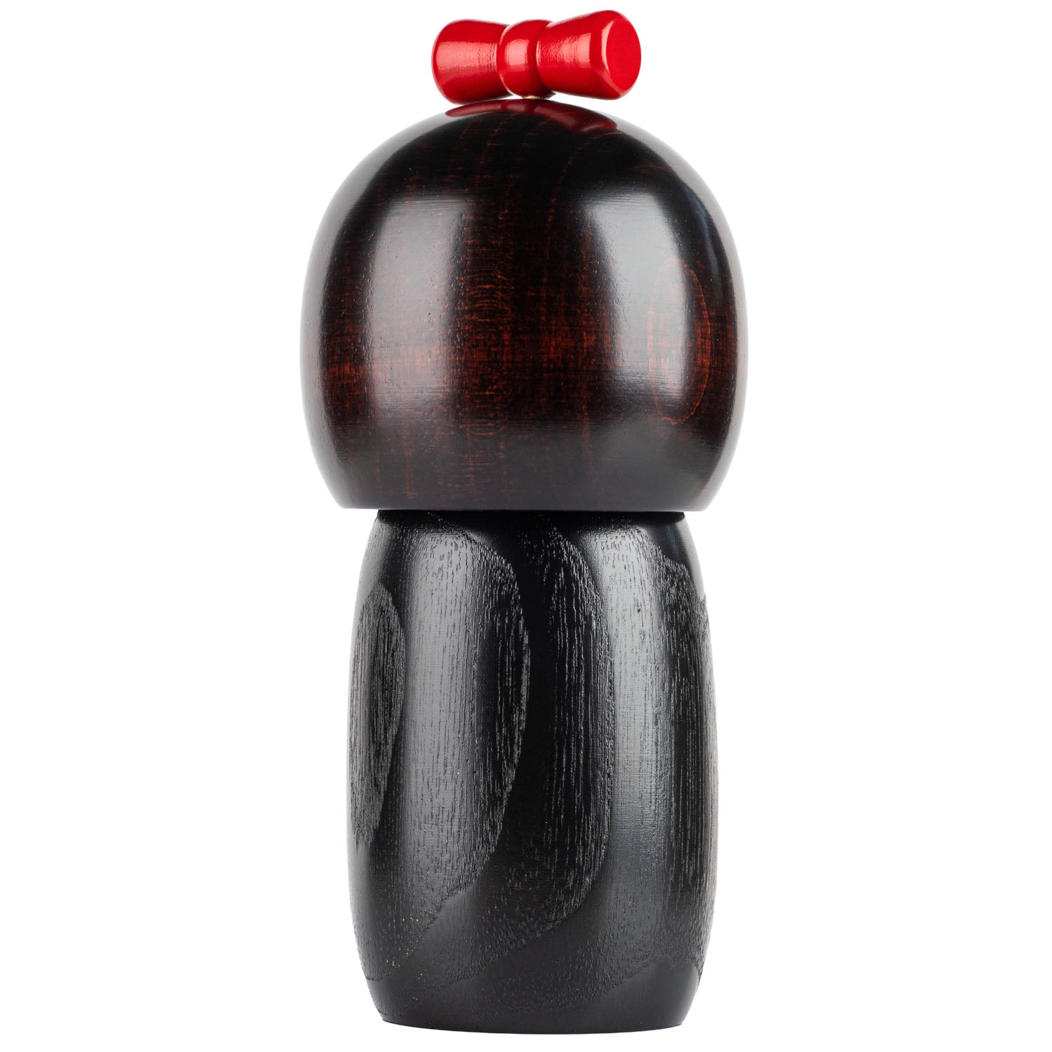 Black Camellia Japanese Kokeshi Doll back