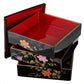 Black Clematis 3 Tier Japanese Obento Box open