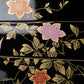 Black Clematis 3 Tier Japanese Obento Box detail