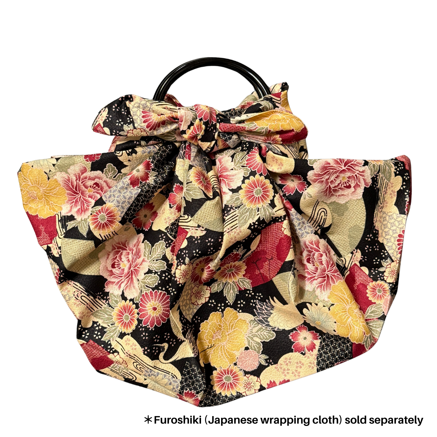 Japanese Black Furoshiki Bag Rings sample bag 98