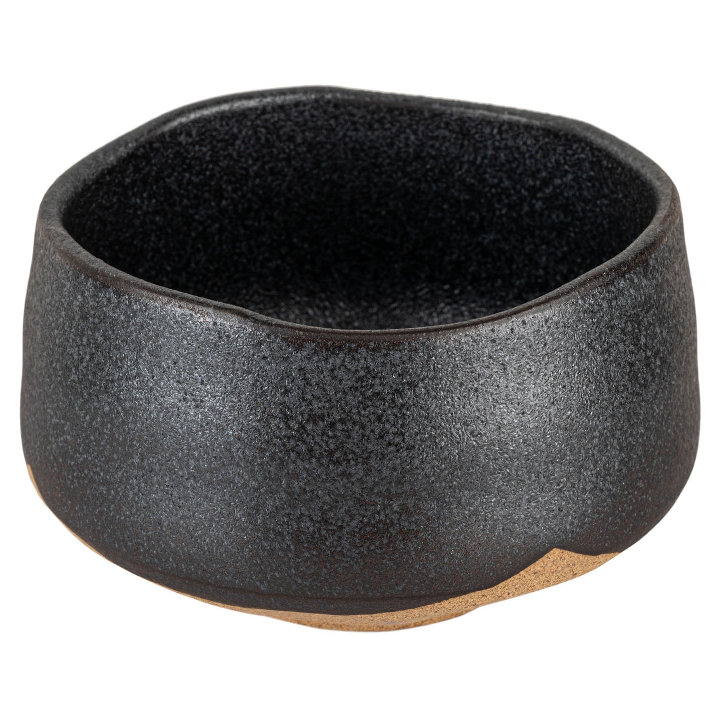 Black Kessho Premium Japanese Matcha Tea Bowl angle