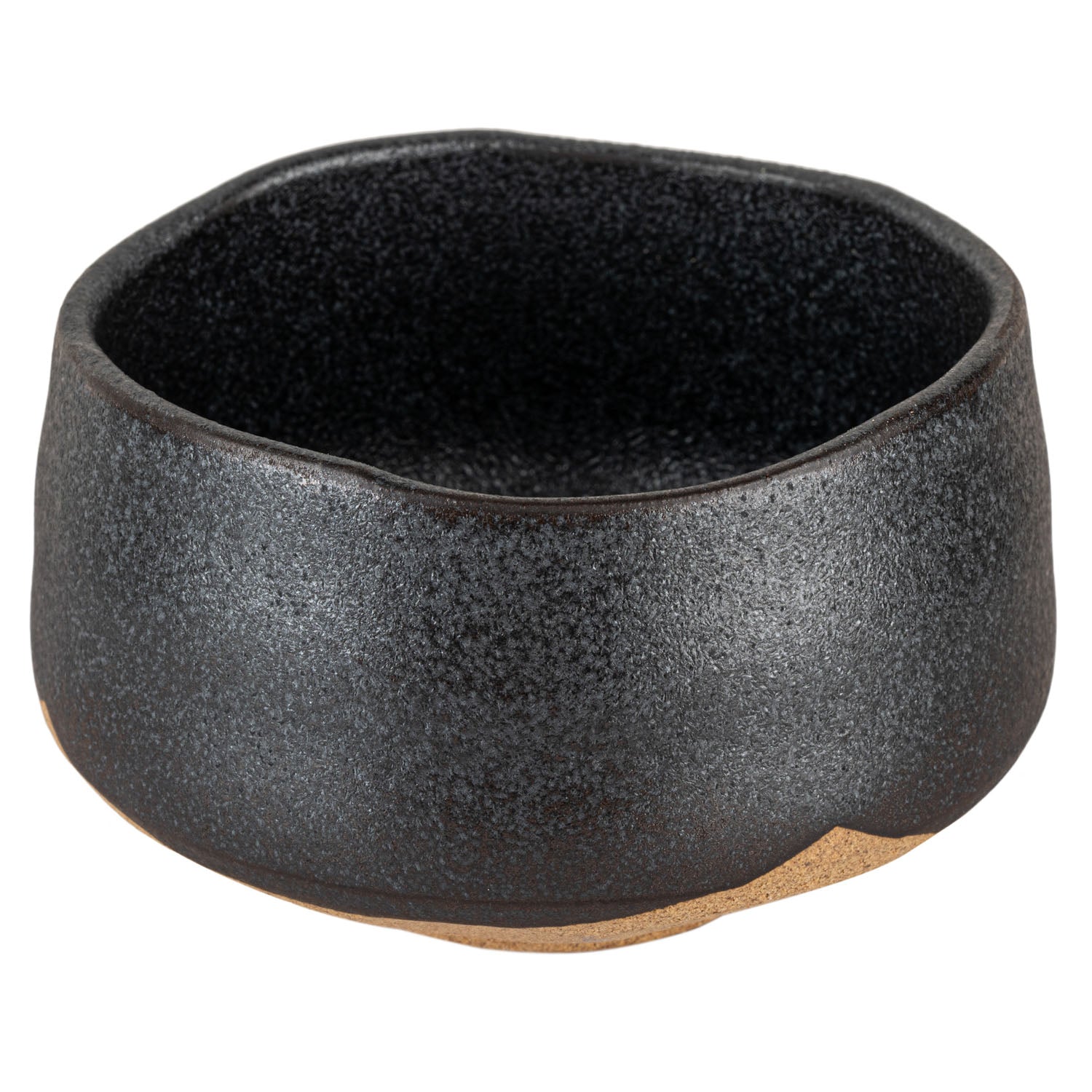 Black Kessho Premium Japanese Matcha Tea Bowl angle