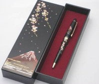 Black Mount Fuji and Sakura Japanese Lacquer Pen and Gift Box