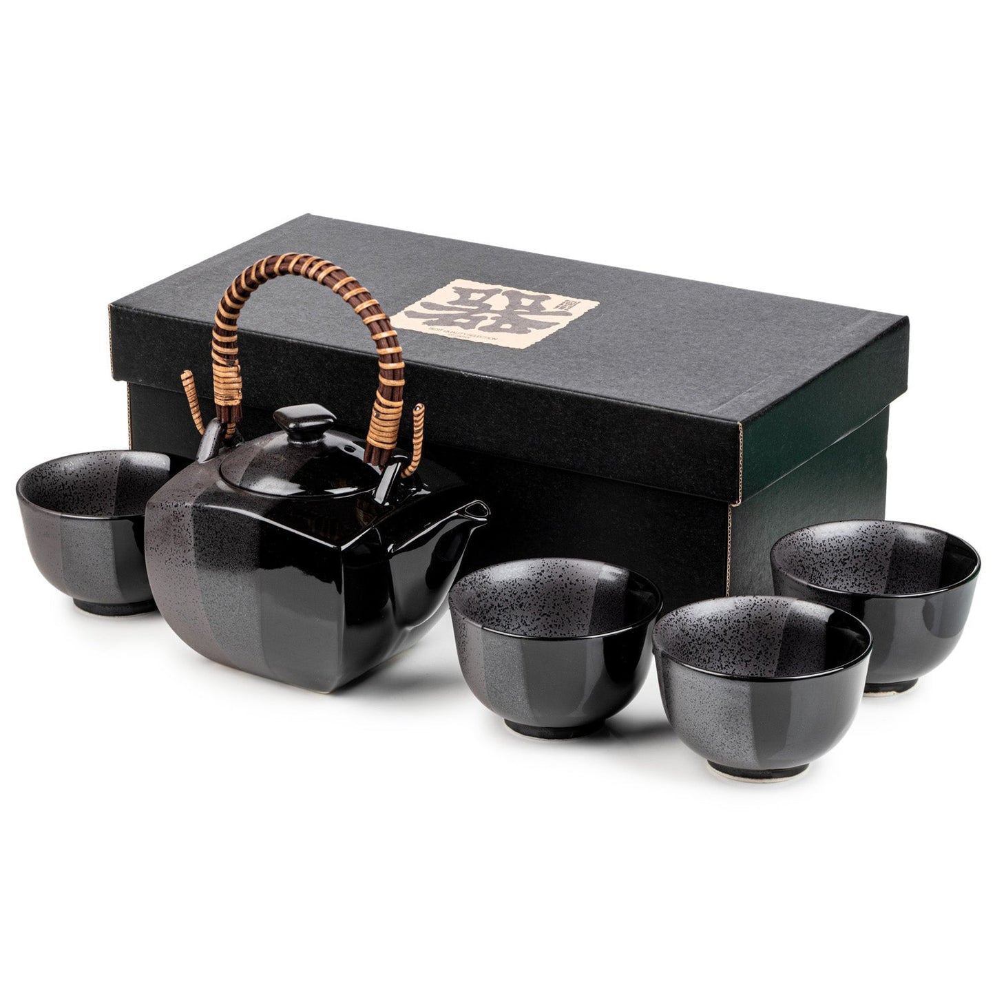 Black Nanban Traditional Japanese Tea Pot Set