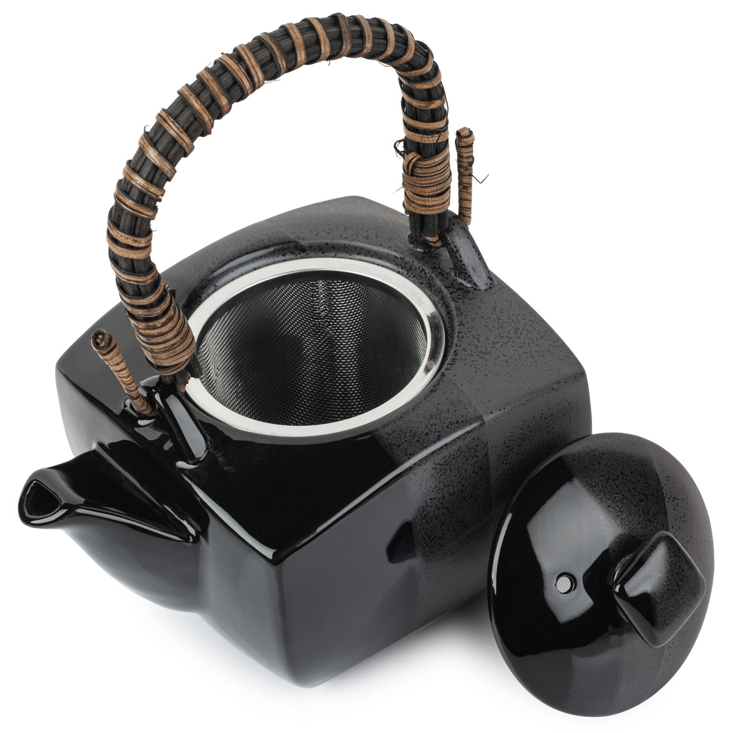 Black Nanban Traditional Japanese Teapot inside