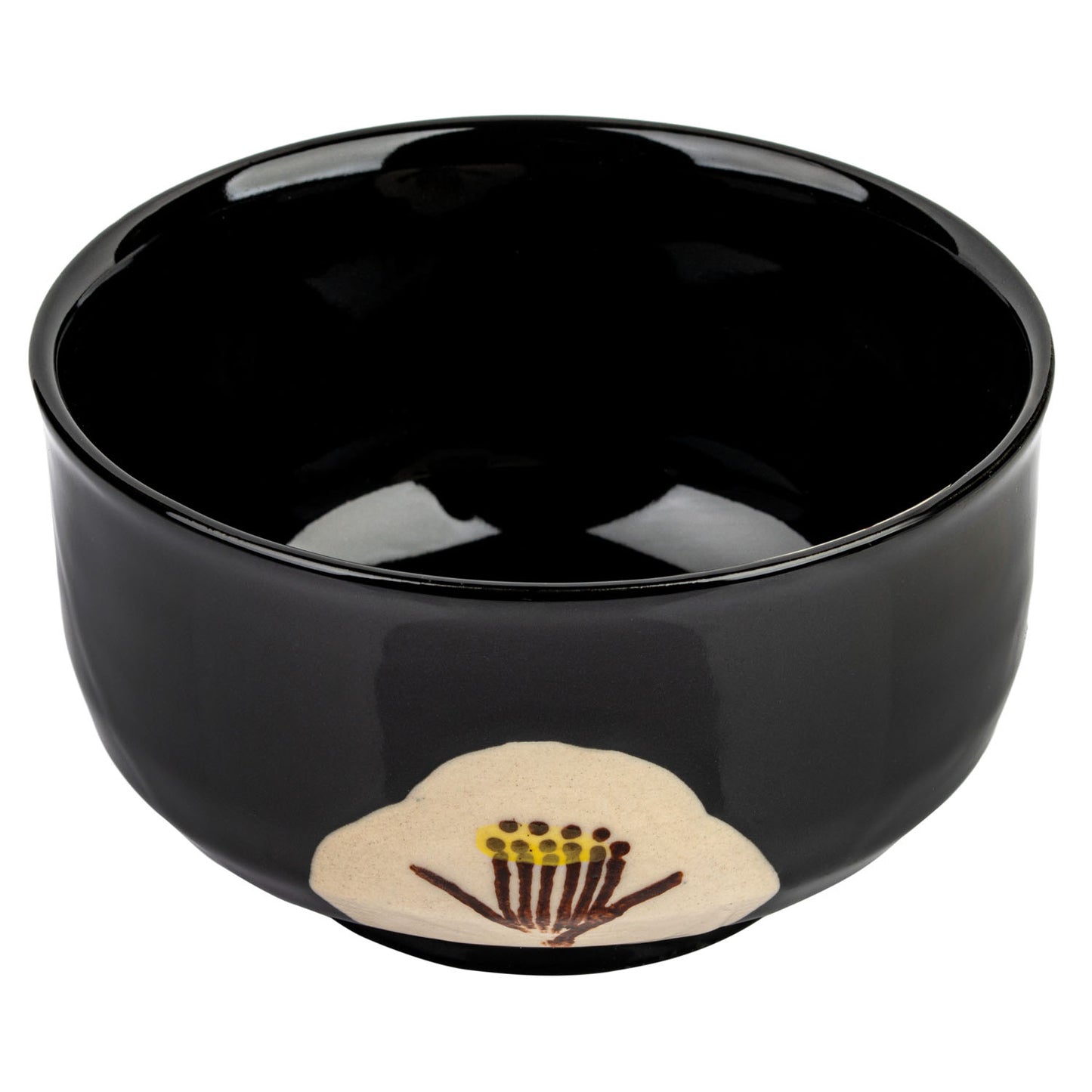 Black Tsubaki Japanese Matcha Teacup open