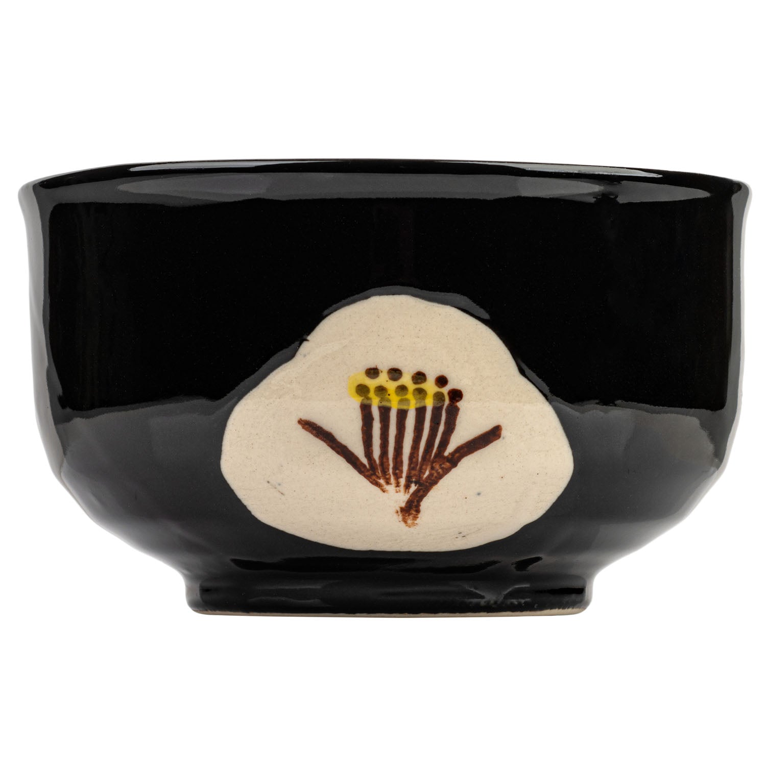 Black Tsubaki Japanese Matcha Teacup side