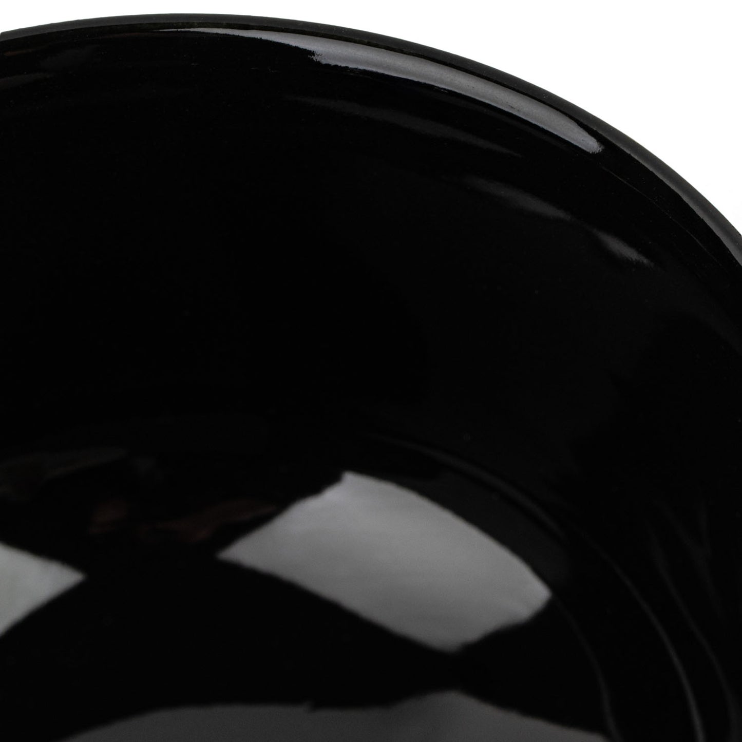 Black Tsubaki Japanese Matcha Teacup inside and rim