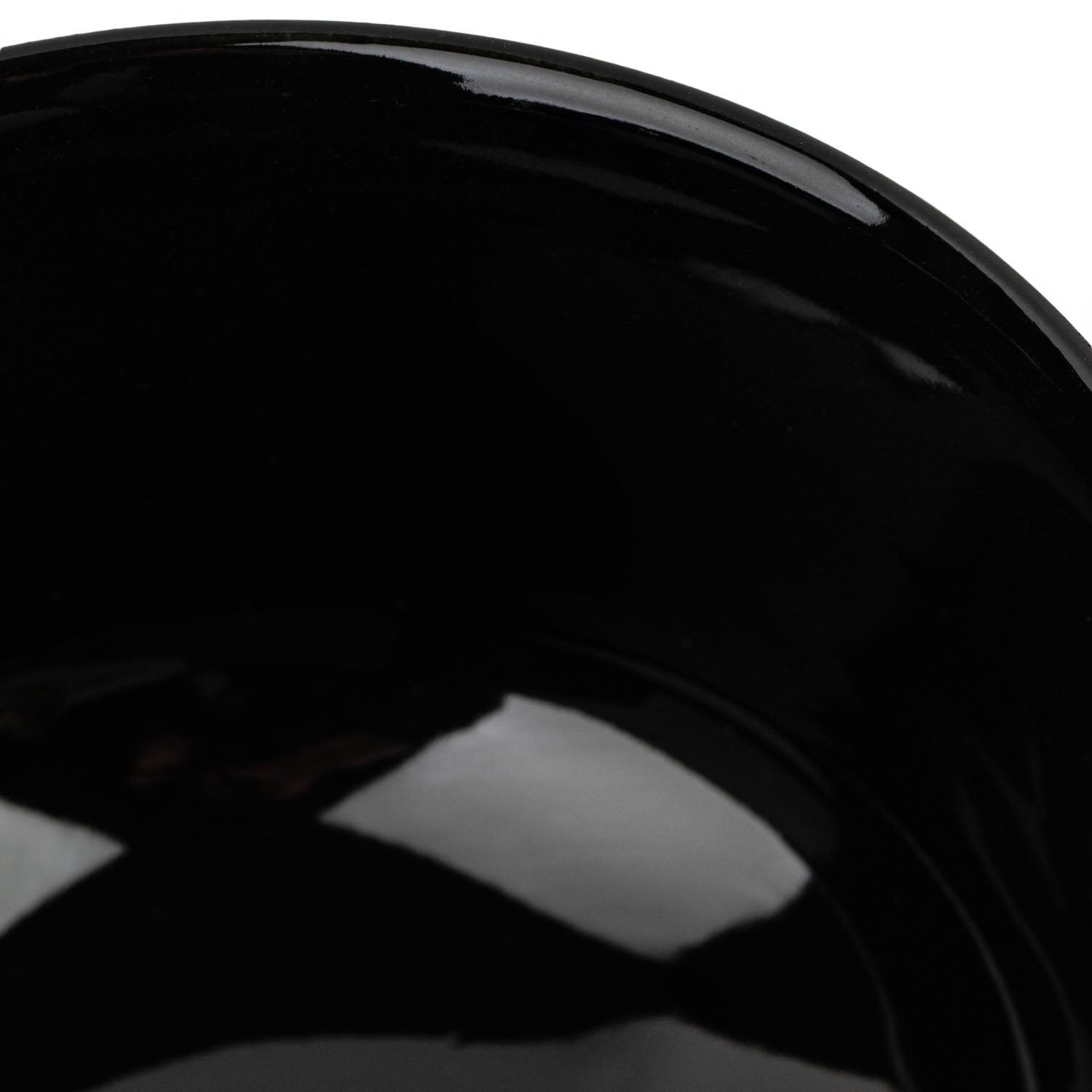 Black Tsubaki Japanese Matcha Teacup inside and rim