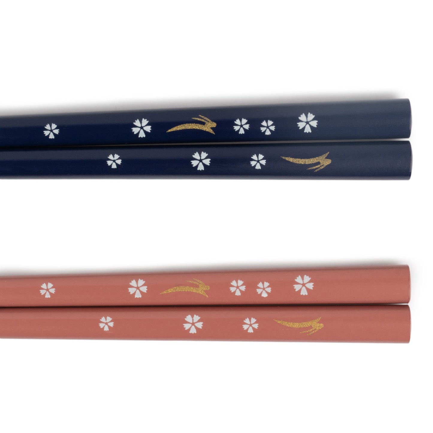 Blue and Pink Blossom Japanese Chopstick Gift Set handles