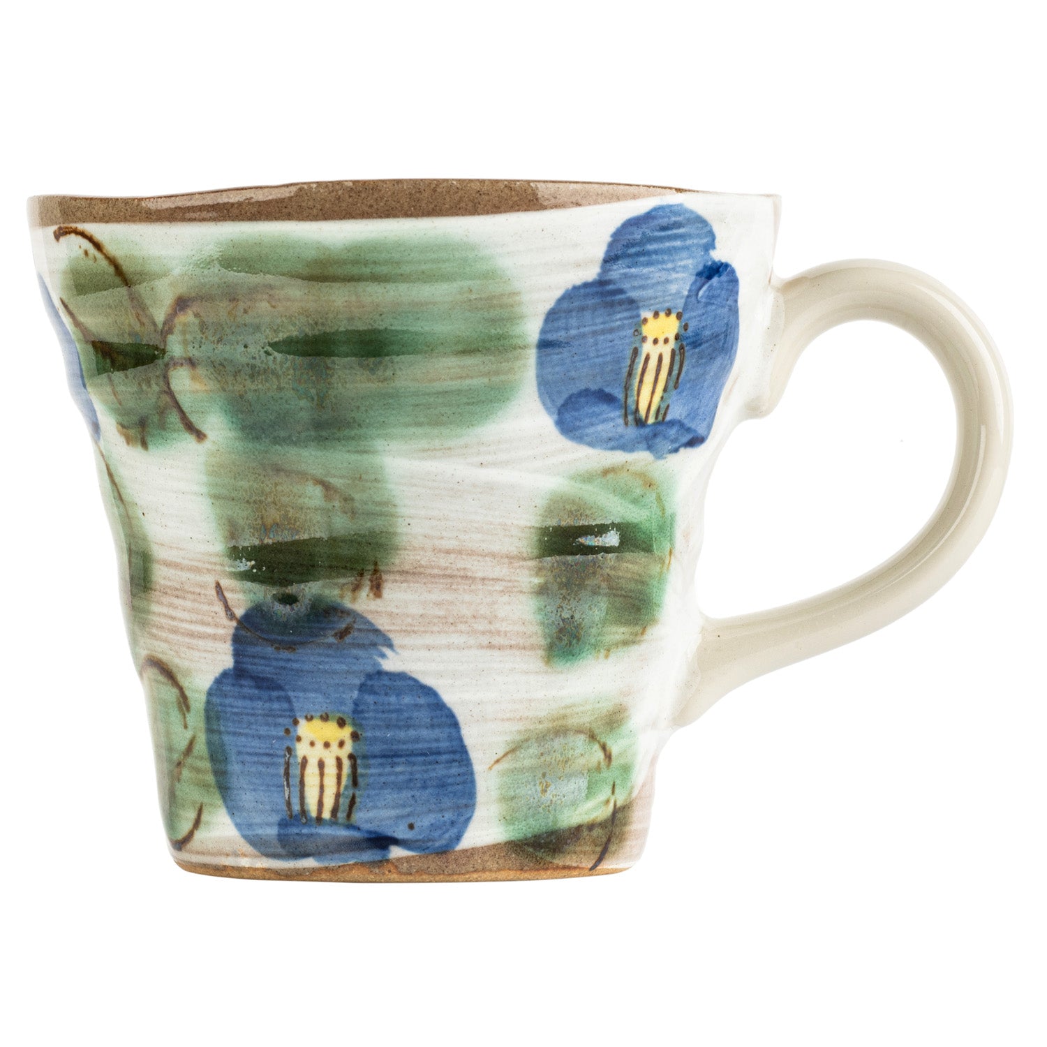 Blue Camellia Japanese Mug side