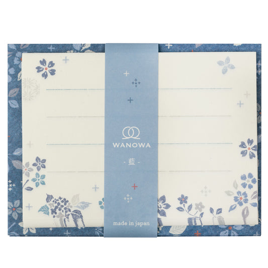 Blue Floral Japanese Mini Letter Set