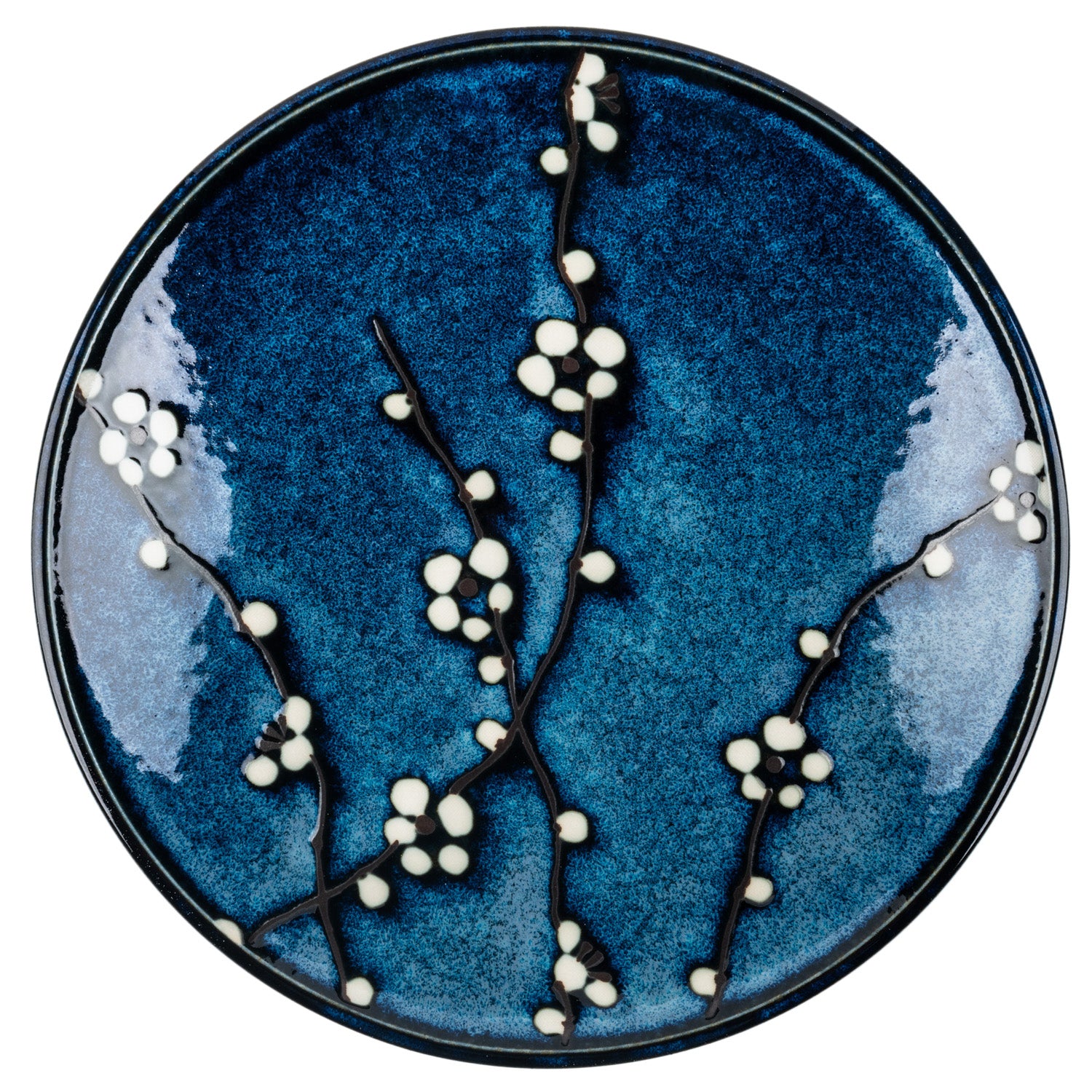 Blue Hana Cherry Blossom Japanese Dinner Plate top