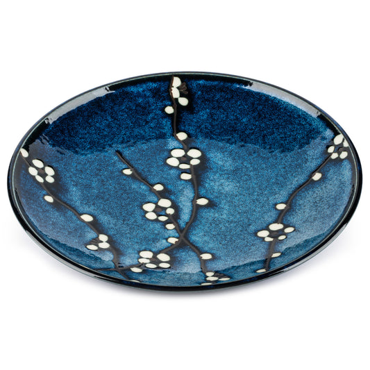 Blue Hana Cherry Blossom Japanese Dinner Plate