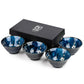 Blue Hana Cherry Blossom Japanese Rice Bowl Set