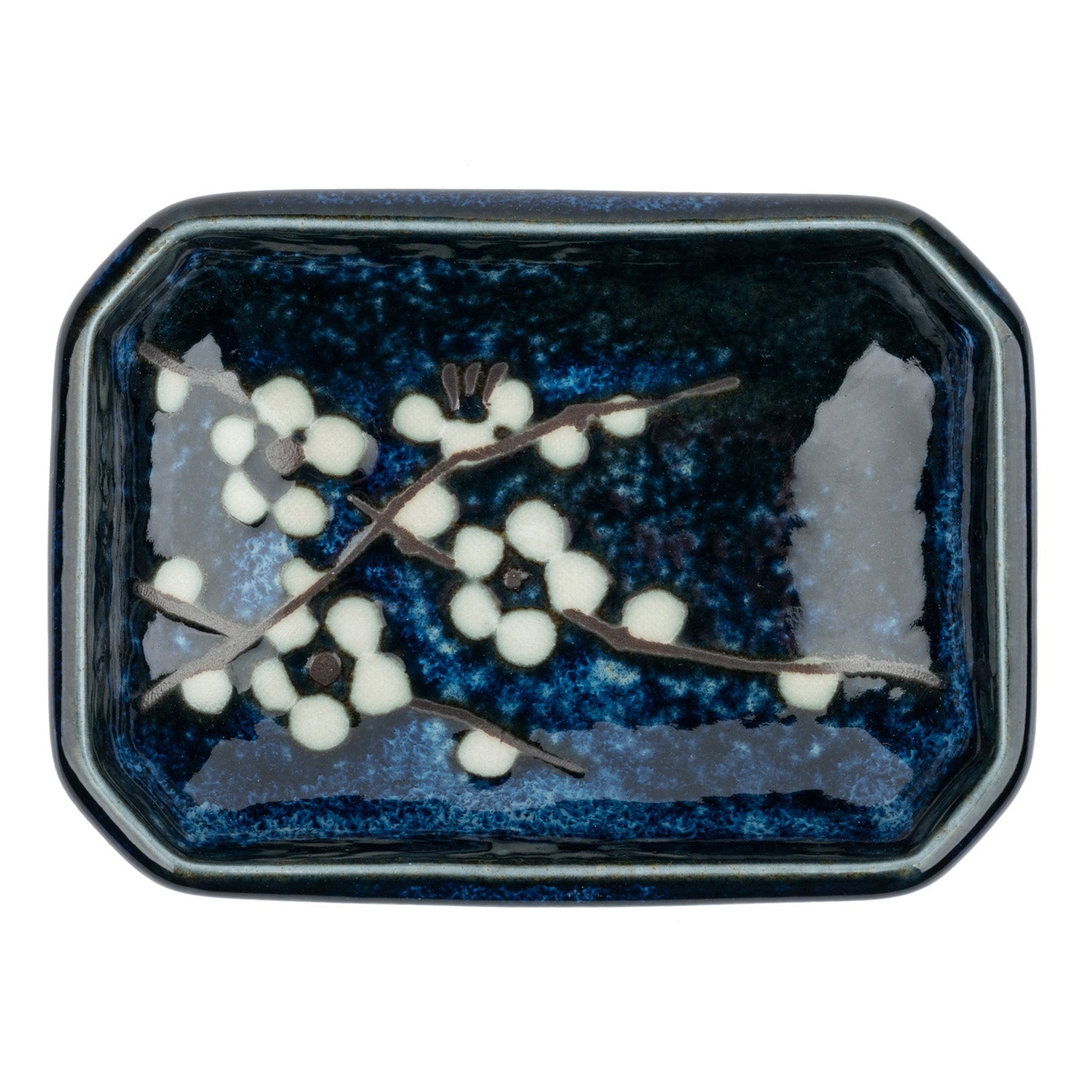 Blue Hana Cherry Blossom Japanese Sauce Dish