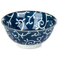 Blue Karakusa Ceramic Japanese Soup Bowl