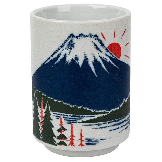 Blue Mount Fuji Japanese Tea Cup