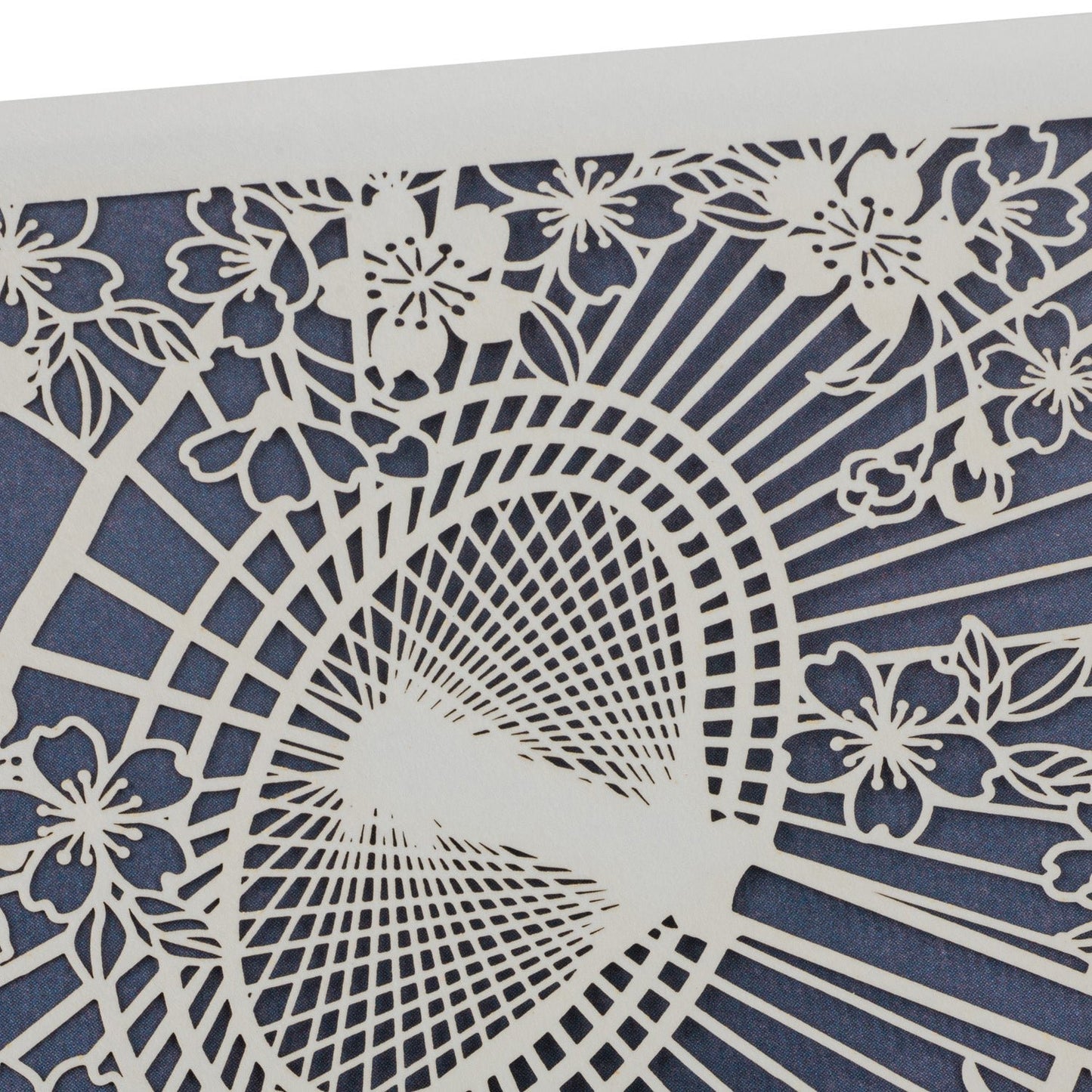 Blue Parasol Lasercut Japanese Greetings Card detail